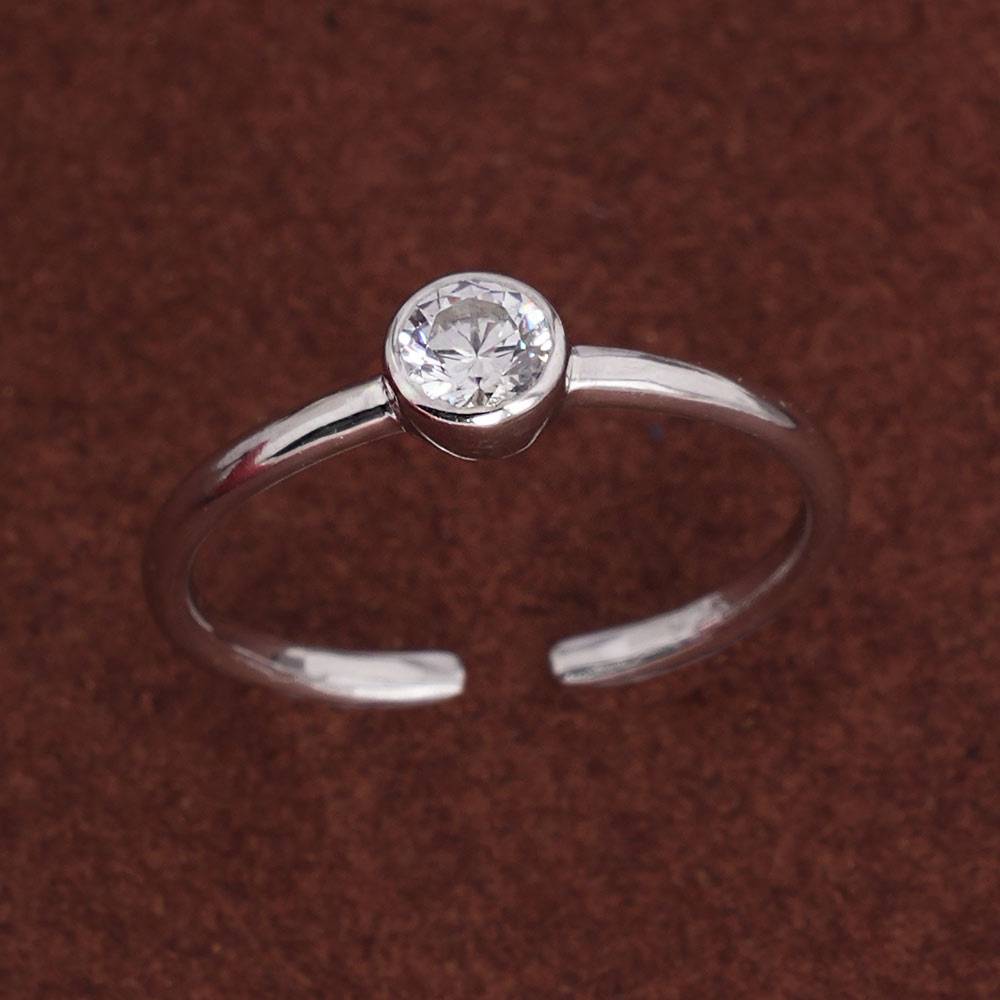 Palmonas 925 Sterling Silver Bazel Round 925 Silver Ring For Womens : PMWSTRG398-S-A