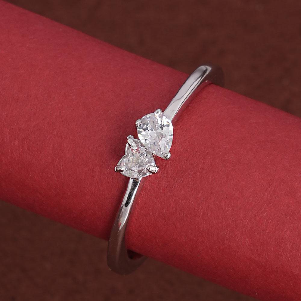 Palmonas 925 Sterling Silver You And Me Stone 925 Silver Ring For Womens : PMWSTRG405-S-A