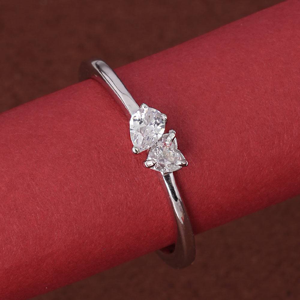Palmonas 925 Sterling Silver You And Me Stone 925 Silver Ring For Womens : PMWSTRG405-S-A