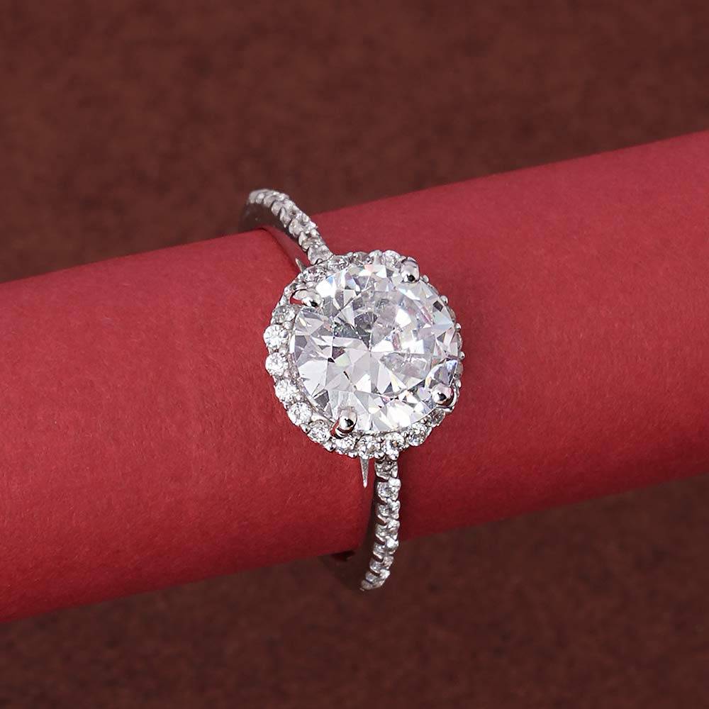 Palmonas 925 Sterling Silver Cherished Halo 925 Silver Ring For Womens : PMWSTRG406-S-6