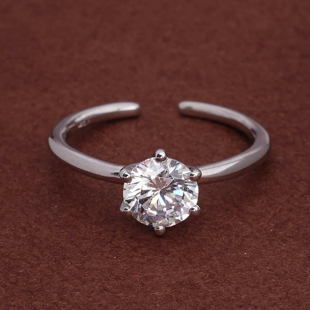 Palmonas 925 Sterling Silver Timeless Round Solitaire 925 Silver Ring For Womens : PMWSTRG412-S-A