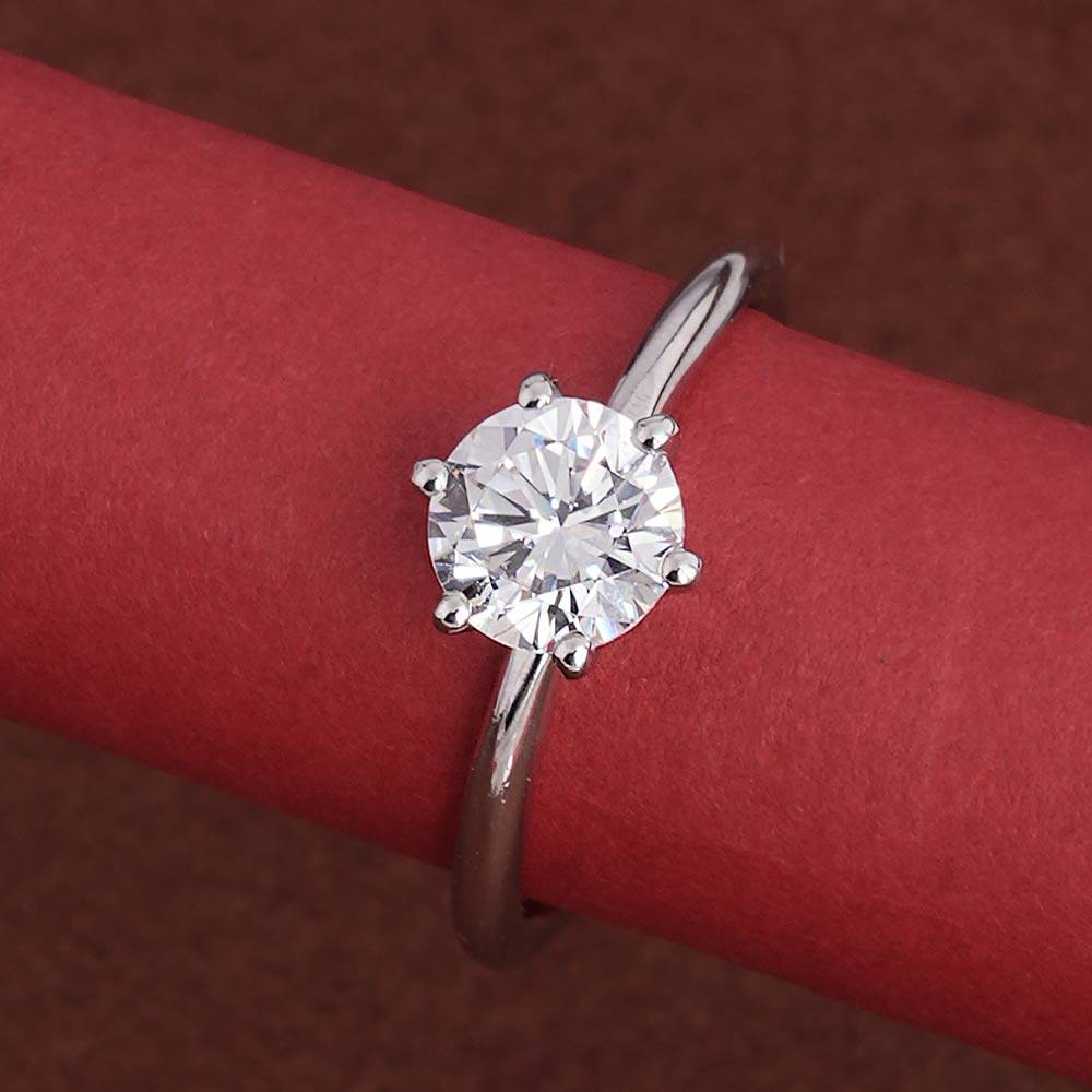 Palmonas 925 Sterling Silver Timeless Round Solitaire 925 Silver Ring For Womens : PMWSTRG412-S-A