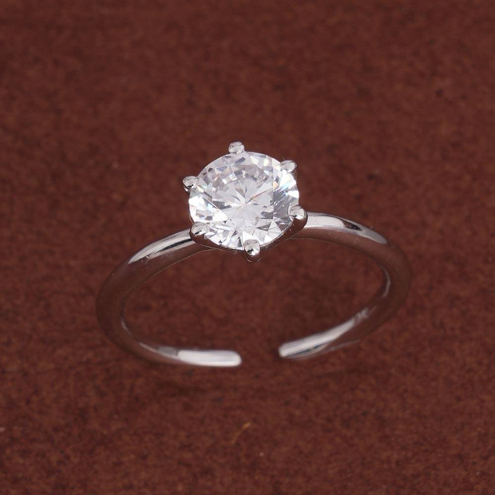 Palmonas 925 Sterling Silver Timeless Round Solitaire 925 Silver Ring For Womens : PMWSTRG412-S-A