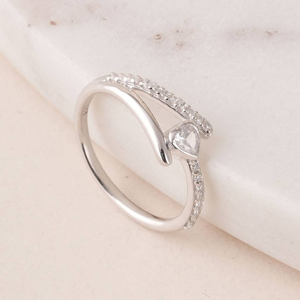Palmonas 925 Sterling Silver Together As One 
Heart Silver Ring For Womens : PMWSTRG797-S-5