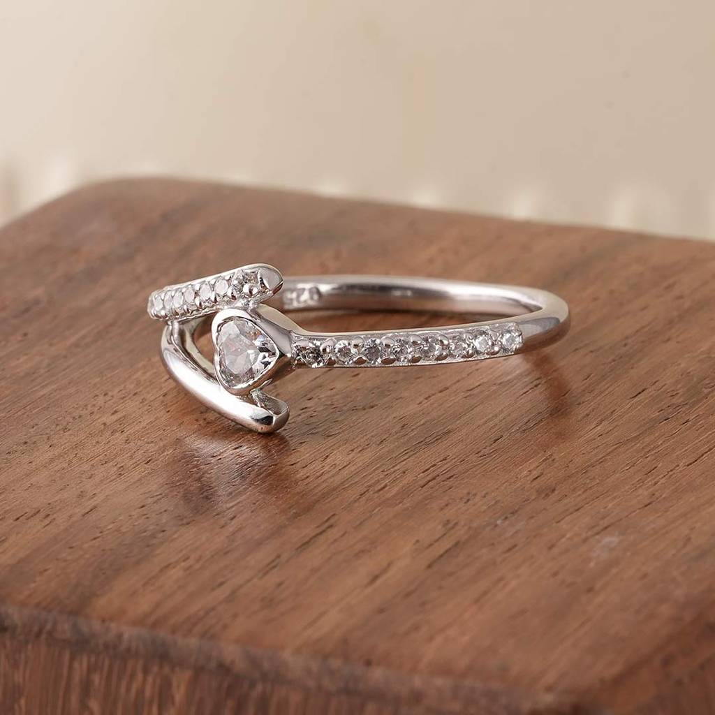 Palmonas 925 Sterling Silver Together As One 
Heart Silver Ring For Womens : PMWSTRG797-S-5
