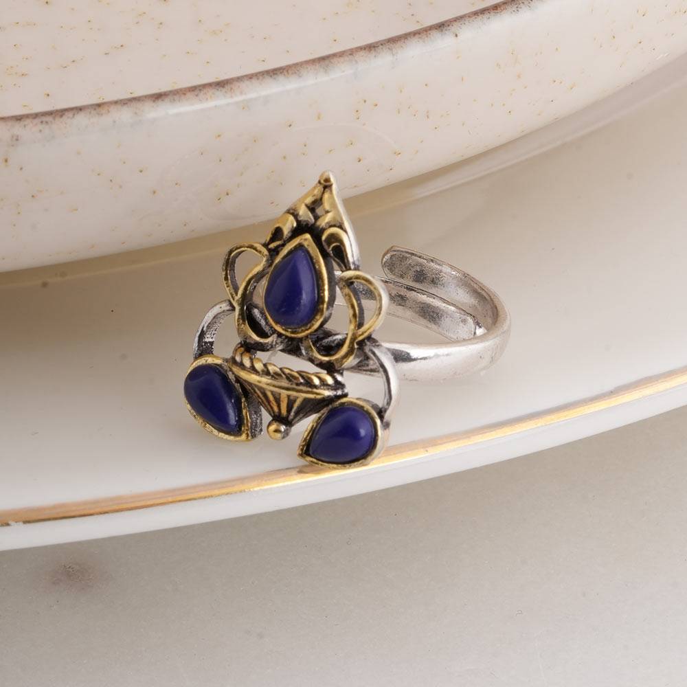 925 Sterling Silver Indi Ring  For Womens (Adjustable Size) - Waterproof & Anti Tarnish : PMWSTRG820-MC-A
