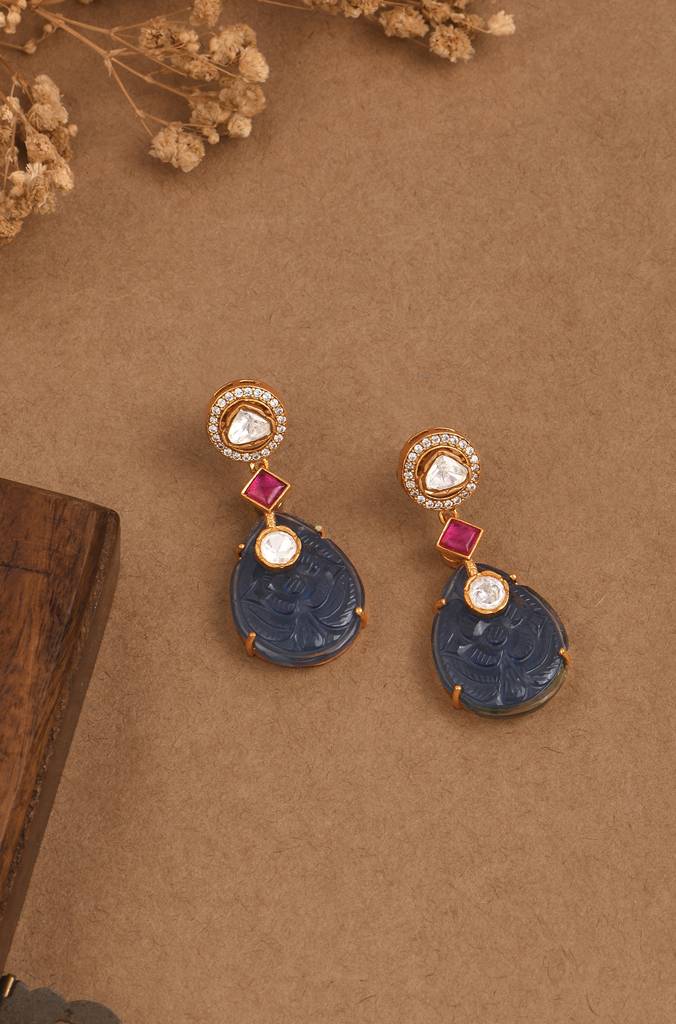 Azure Motif Dangle Earrings : PRSEP24ER128