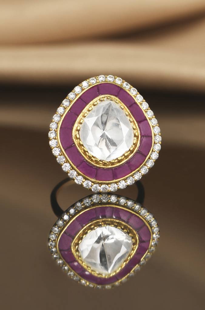 Blush Aura Polki Ring : PRSEP24RG143