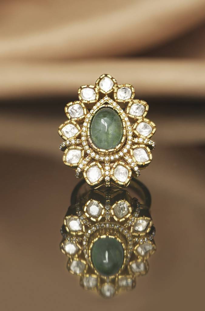 Mint Blossom Polki Ring : PRSEP24RG148