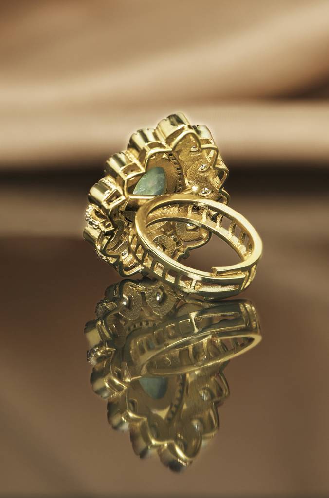 Mint Blossom Polki Ring : PRSEP24RG148
