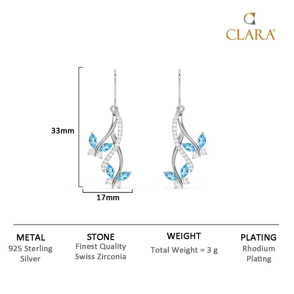 925 Silver Butterfly Earrings : CSPSE36