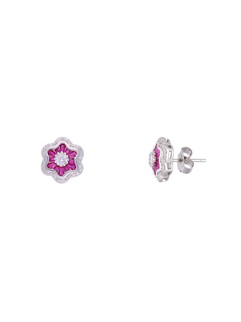 Sterling Crystals Zircon Pendant With Chain & Earrings Set : PSCP107-S-NA