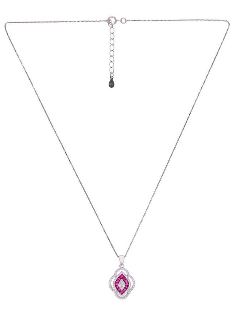 Sterling Pink Rhapsody Of Radiance Pendant With Chain & Earrings Set : PSCP113-S-NA