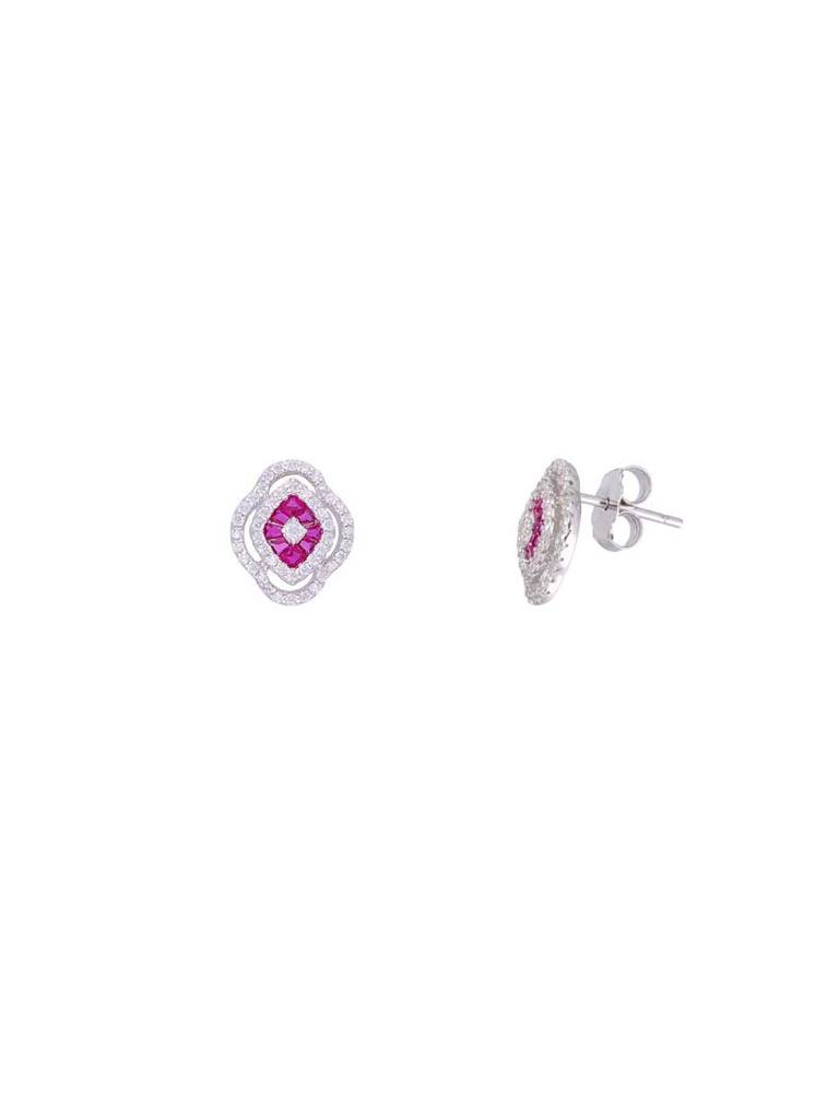 Sterling Pink Rhapsody Of Radiance Pendant With Chain & Earrings Set : PSCP113-S-NA