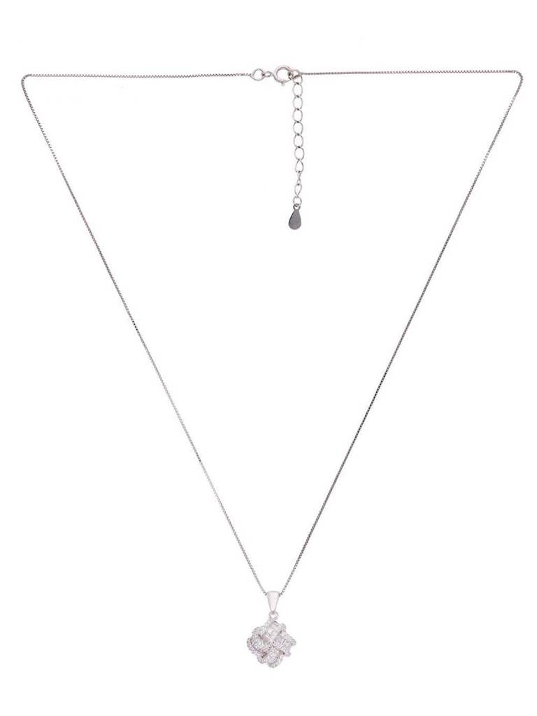 Sterling Knotted Brilliance Pendant With Chain & Earrings Set : PSCP115-S-NA