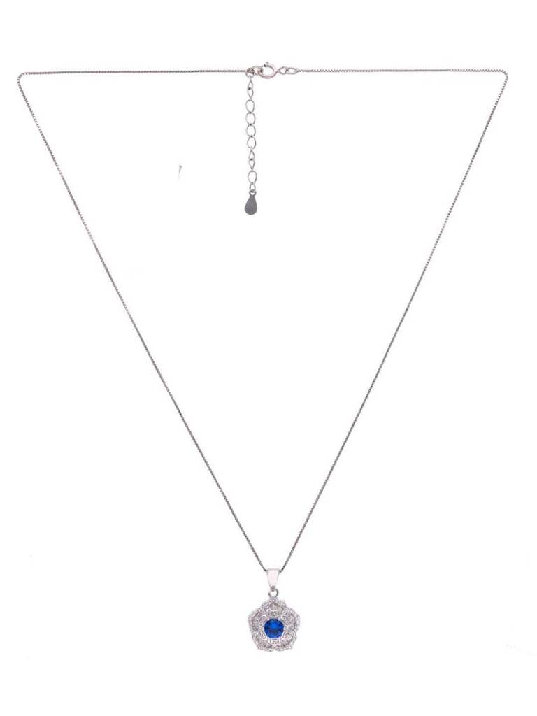 Sterling Green Zircon Floral Pendant With Chain & Earrings Set : PSCP131-S-NA