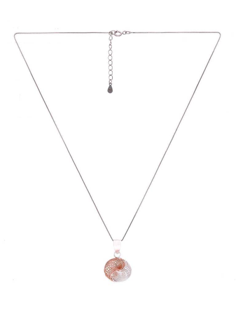 Sterling Twinkling Twirl Pendant With Chain & Earrings Set : PSCP133-S-NA