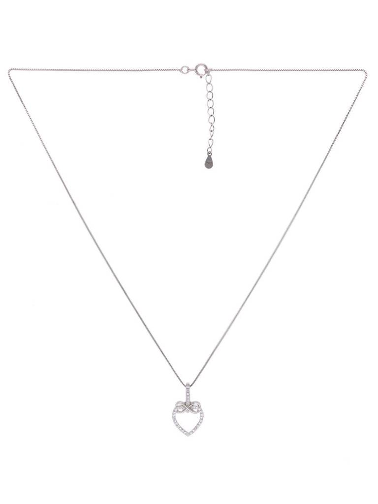 Sterling Infinity Bond Heart Pendant With Chain & Earrings Set : PSCP140-S-NA