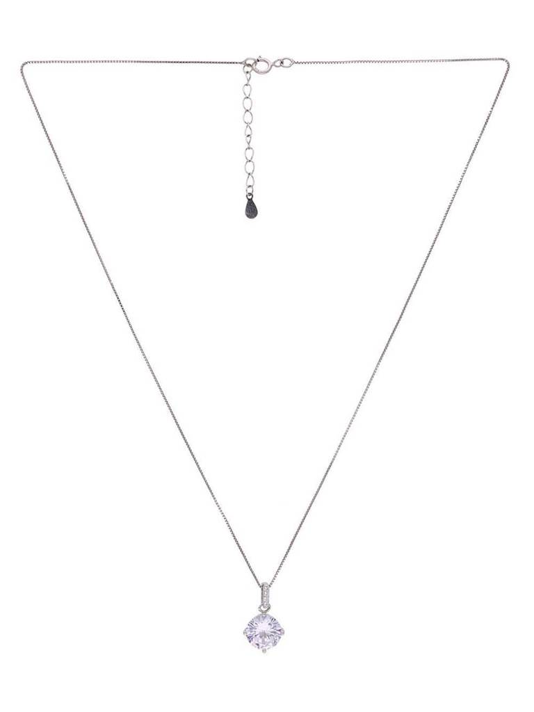 Sterling Simply Zircons Pendant With Chain & Earrings Set : PSCP163-S-NA