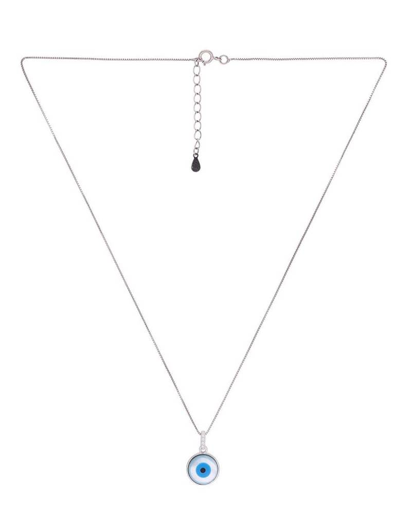 Sterling Simply Evil Eye Pendant With Chain & Earrings Set : PSCP169-S-NA