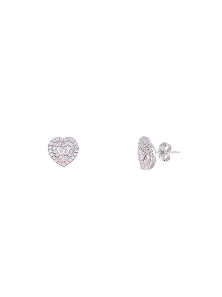 Sterling A Hearty Tribute To Love Pendant With Chain & Earrings Set : PSCP175-S-NA