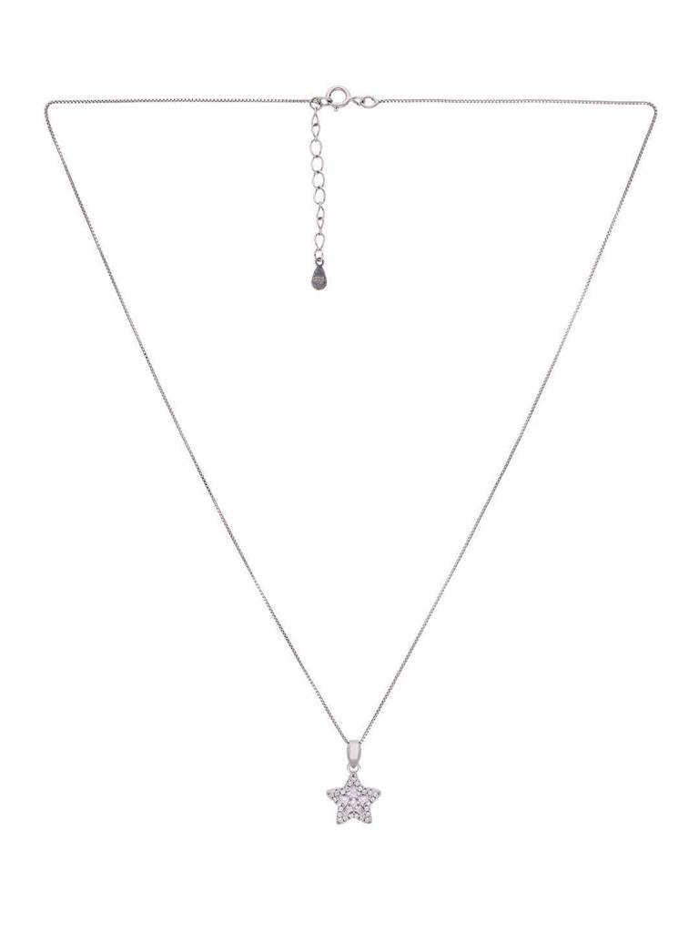 Sterling Twinkling Starry Crystals Pendant With Chain & Earrings Set : PSCP181-S-NA