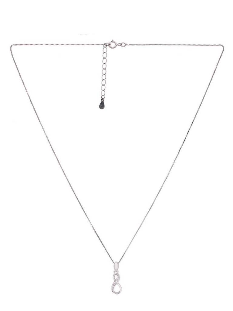 Sterling Studded Infinity Pendant With Chain Set : PSCP188-S-NA