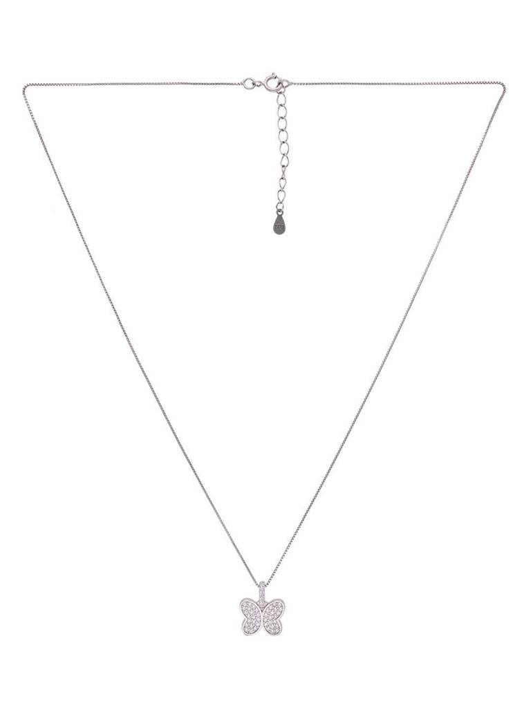 Sterling Crystal Butterfly Pendant With Chain & Earrings Set : PSCP196-S-NA