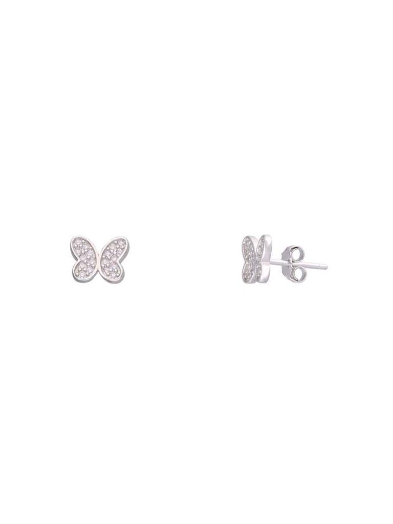 Sterling Crystal Butterfly Pendant With Chain & Earrings Set : PSCP196-S-NA