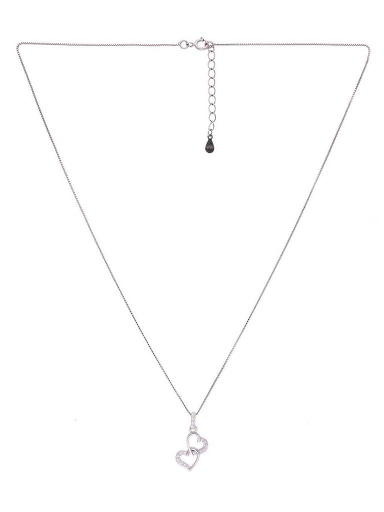 Sterling Bedazzling Beauty Heart Pendant With Chain & Earrings Set : PSCP198-S-NA