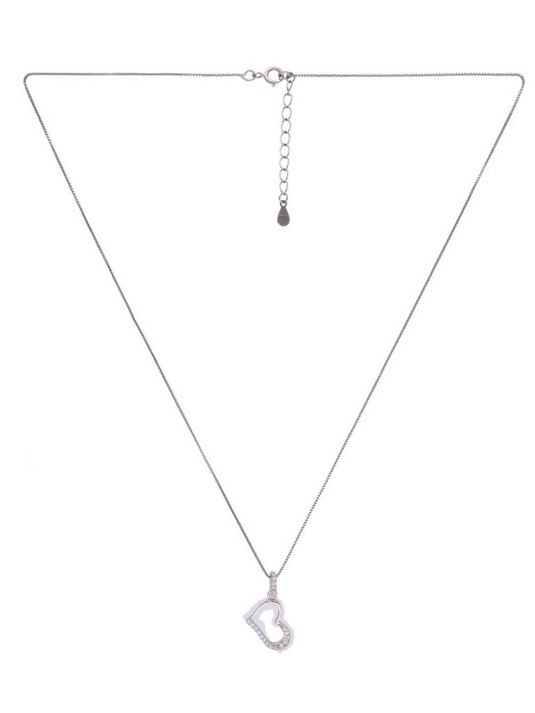 Sterling Show Stopper Heart Pendant With Chain & Earrings Set : PSCP202-S-NA