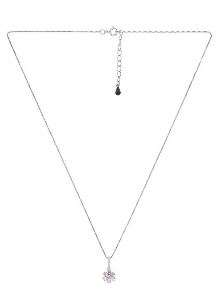 Sterling Floral Pendant With Chain Set : PSCP212-S-NA