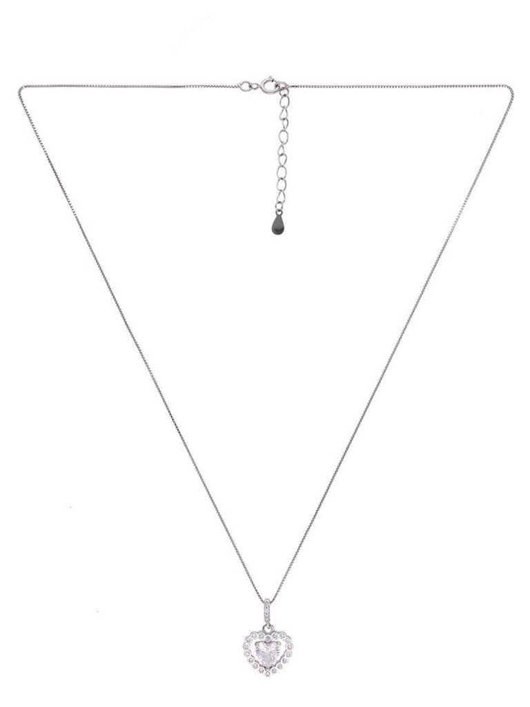 Sterling Silver Heart Pendant With Chain Set : PSCP287-S-NA