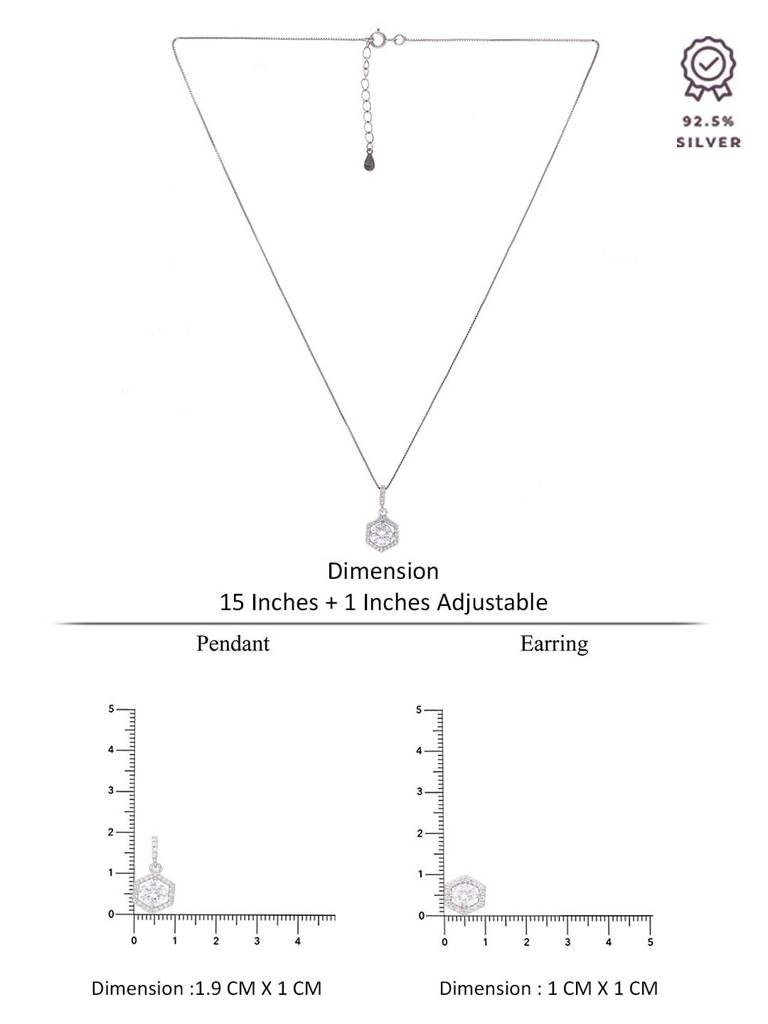 Sterling Classic Solitaire Pendant With Chain Set : PSCP289-S-NA