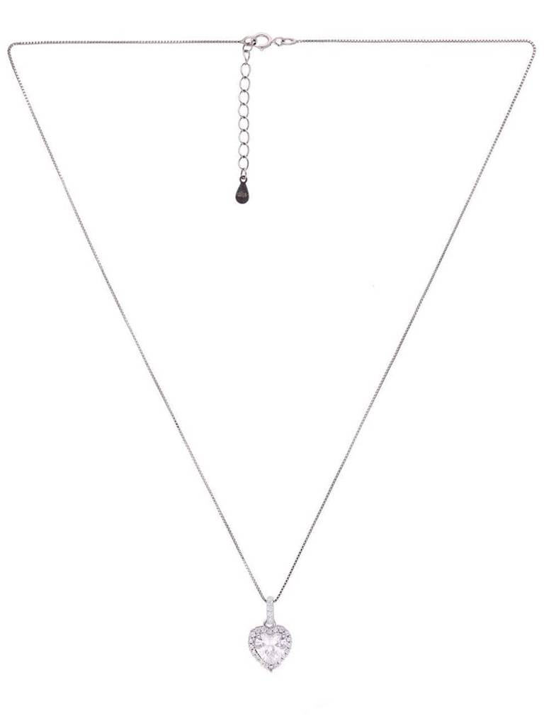 Sterling Silver Chic Heart Pendant With Chain Set : PSCP290-S-NA