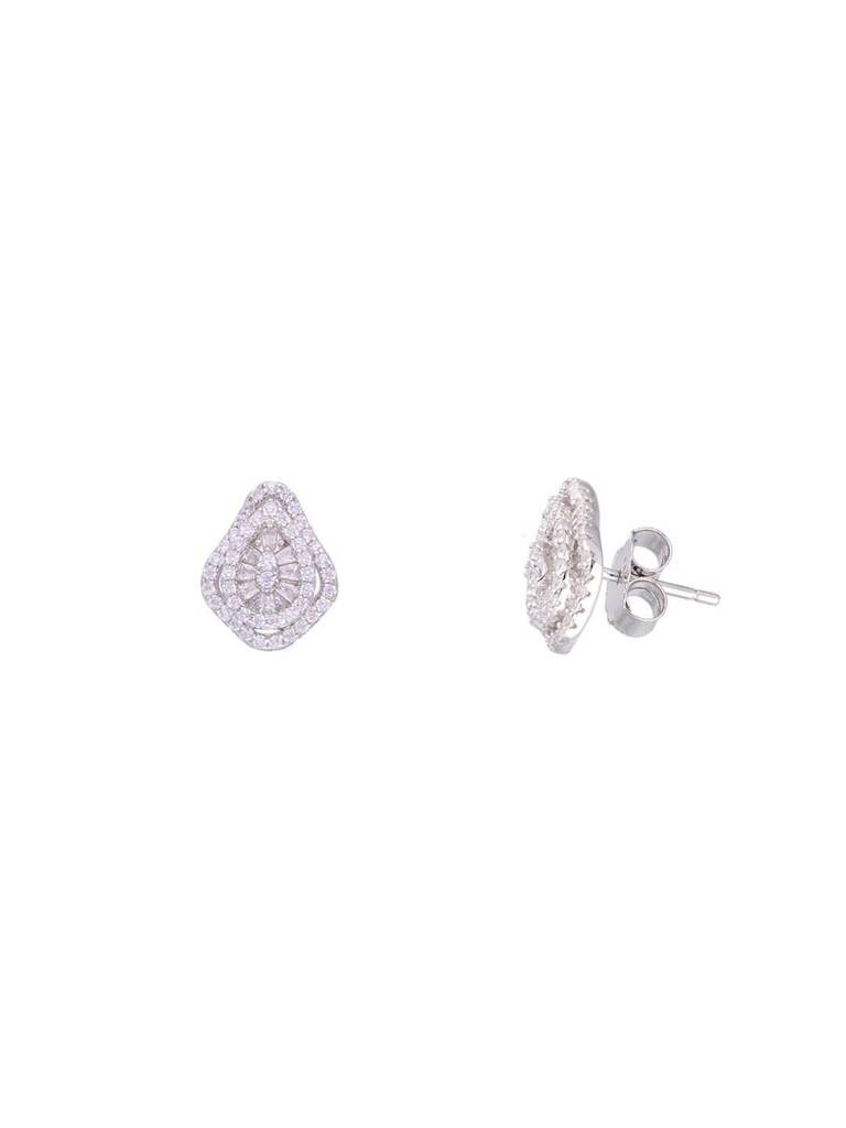 Sterling Glamour Zircon Pendant With Chain & Earrings Set : PSCP86-S-NA