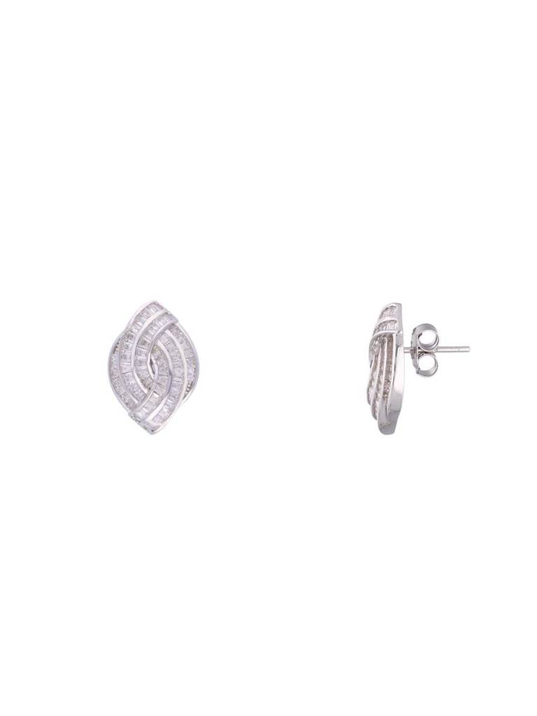 Sterling Zircon Tear Drop Pendant With Chain & Earrings Set : PSST123-S-NA