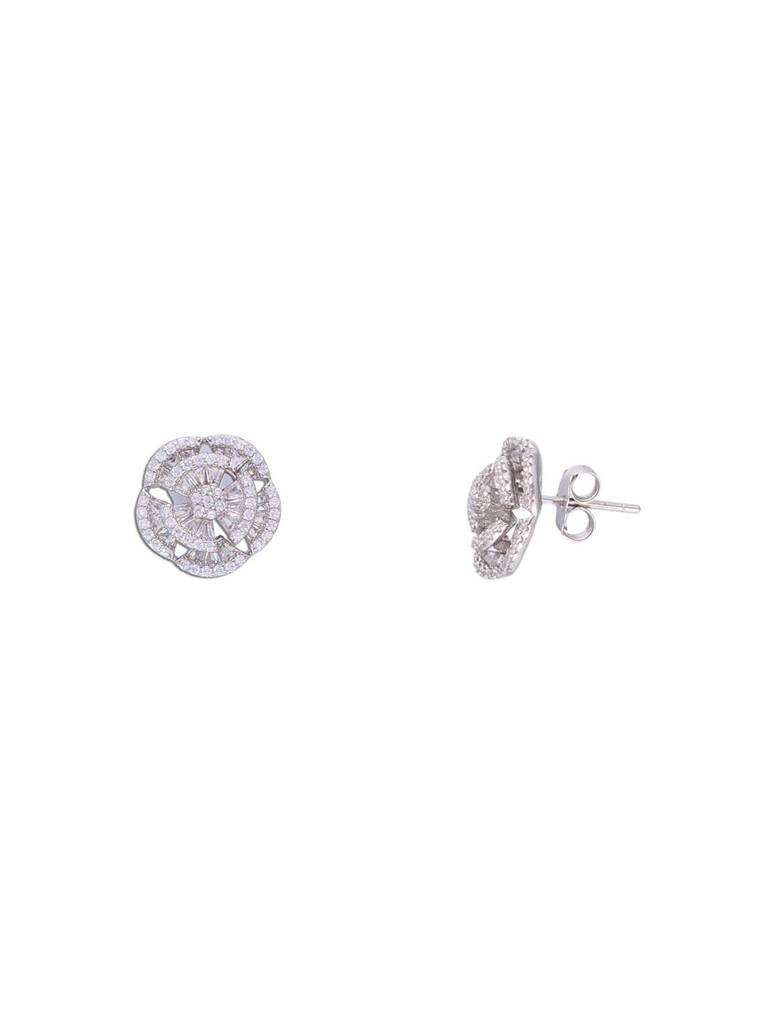 Sterling Crystal Blooms Pendant With Chain & Earrings Set : PSST159-S-NA