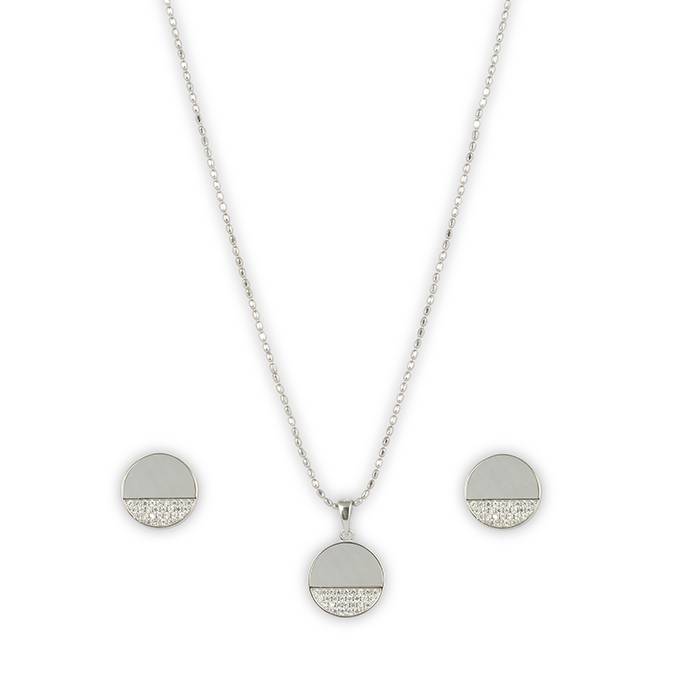 Ivory Elegance Circle Pendant Set