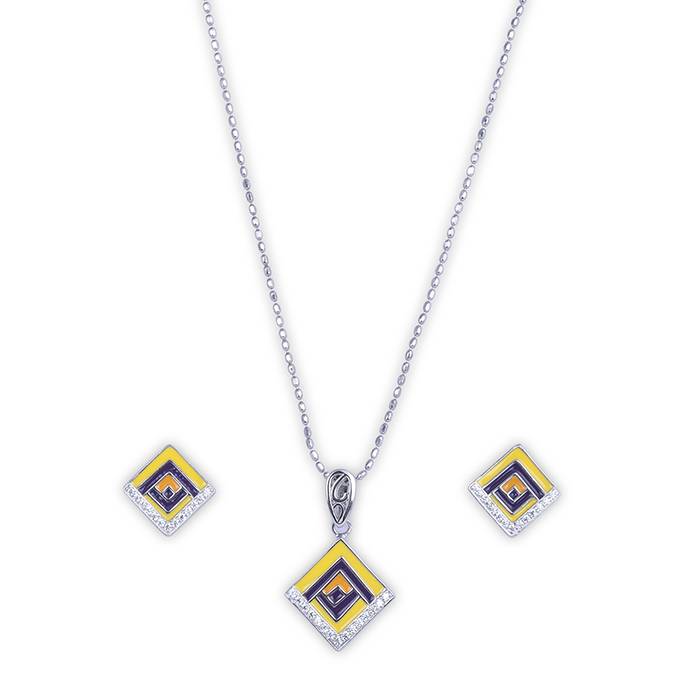 Sunny Square Delight Pendant Set