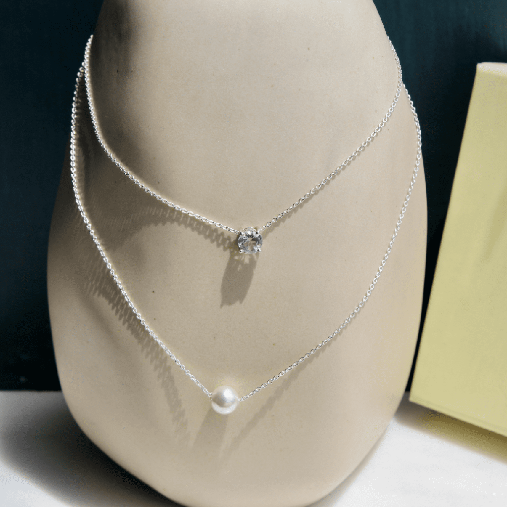 Pearl & Solitaire Necklace