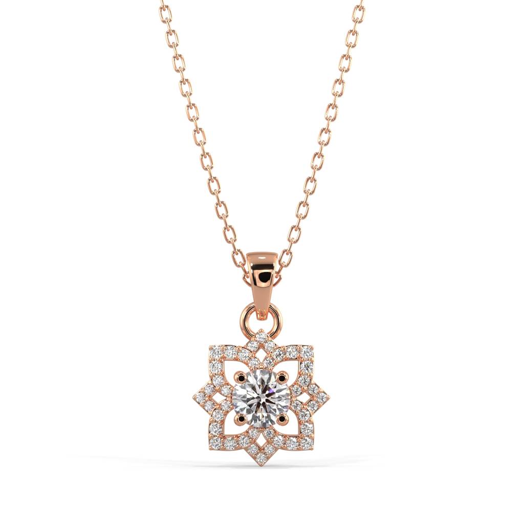 Diamond Flower Pendant : SLVR-PYG-17