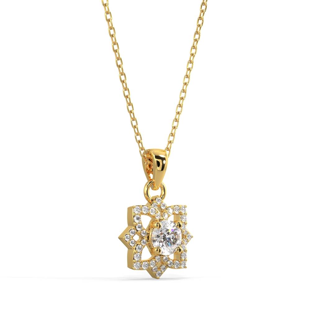 Diamond Flower Pendant : SLVR-PYG-17