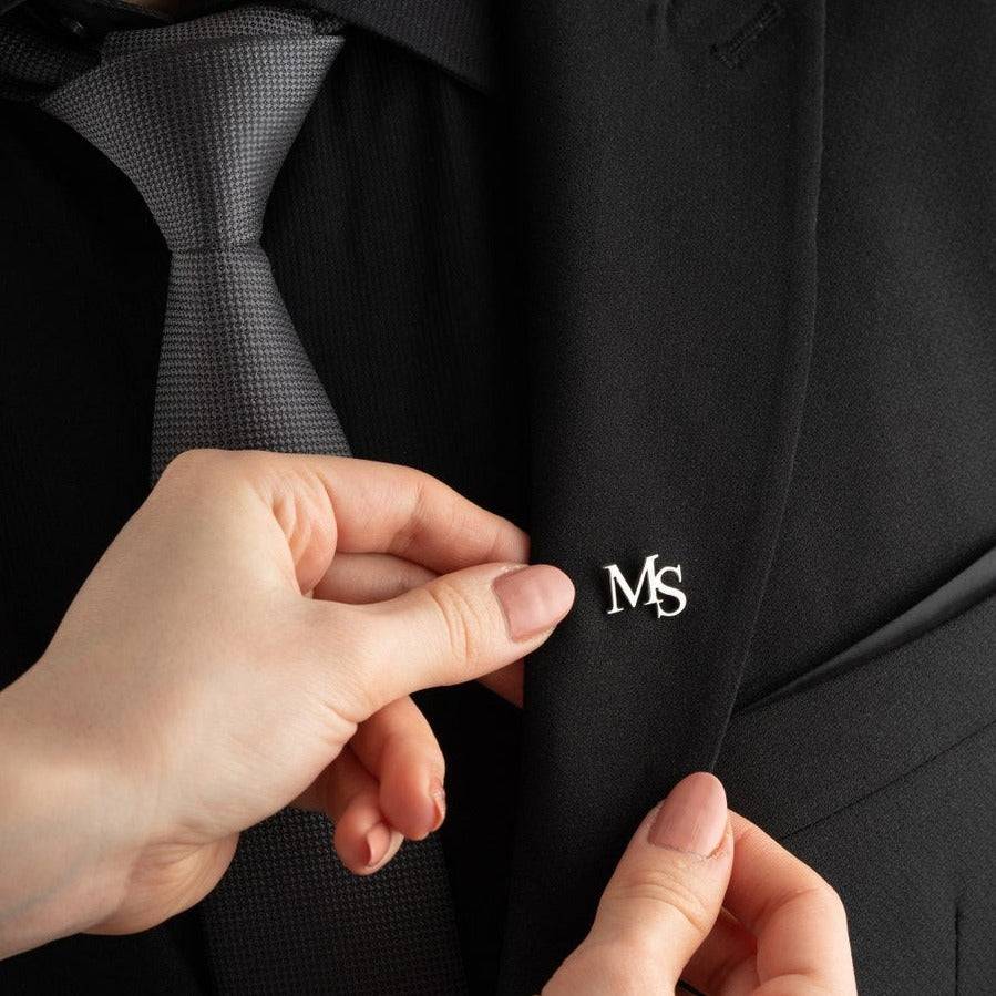 Silver Personalized Initial Letters Brooch : SG004