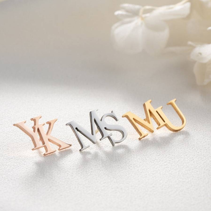 Silver Personalized Initial Letters Brooch : SG004