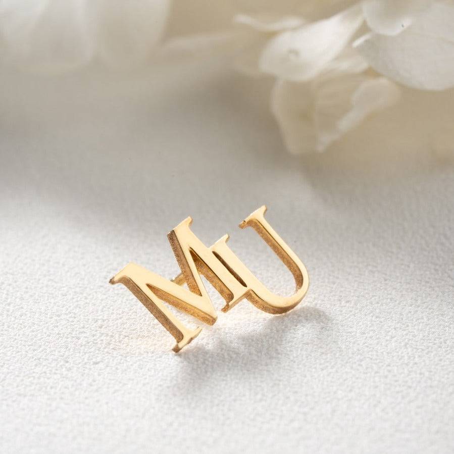Silver Personalized Initial Letters Brooch : SG004