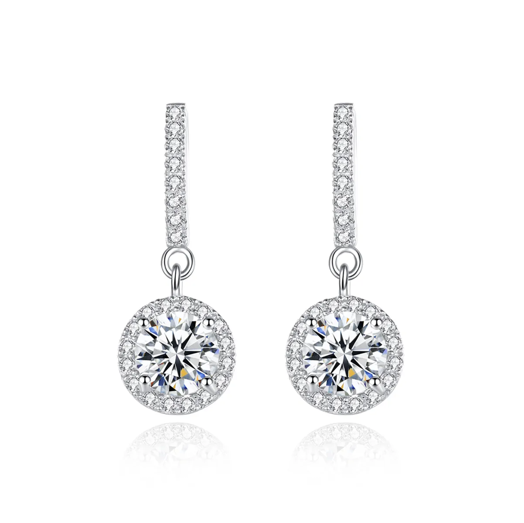 1 Ct / Pair Twinkle Drop Dangles Moissanite Earrings; Gra Certified; S925 Sterling Silver : TwinkleDropDangles_1ct
