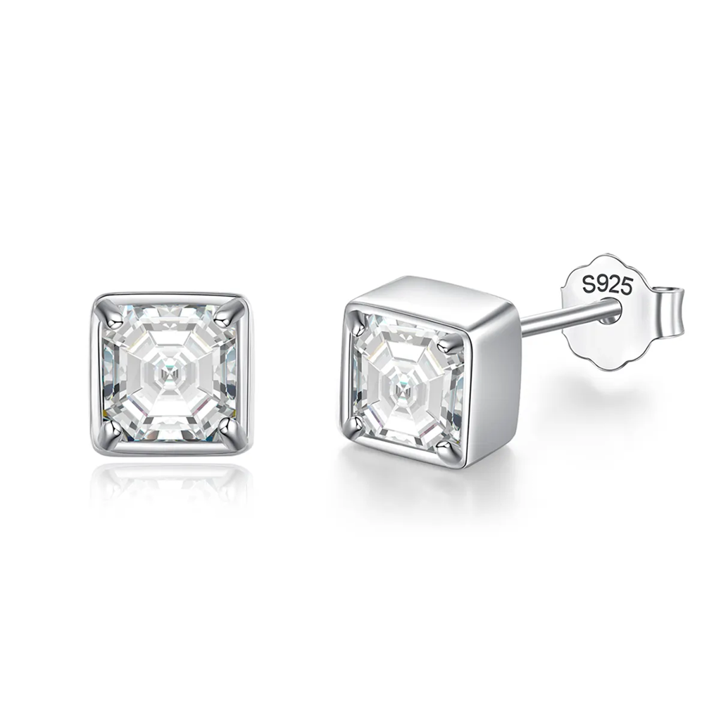 1 Ct Radiant Asscher Moissanite Stud Earrings : RadiantAsscher_1ct