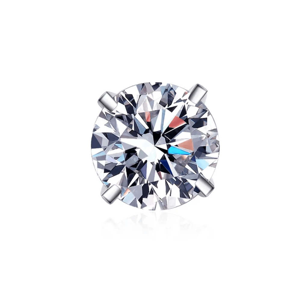 0.3 - 2 Ct Single Piece Luminous Luxe Round Moissanite Stud Earrings For Men; D Vvs1 : Round_Liwan_03ct_Men