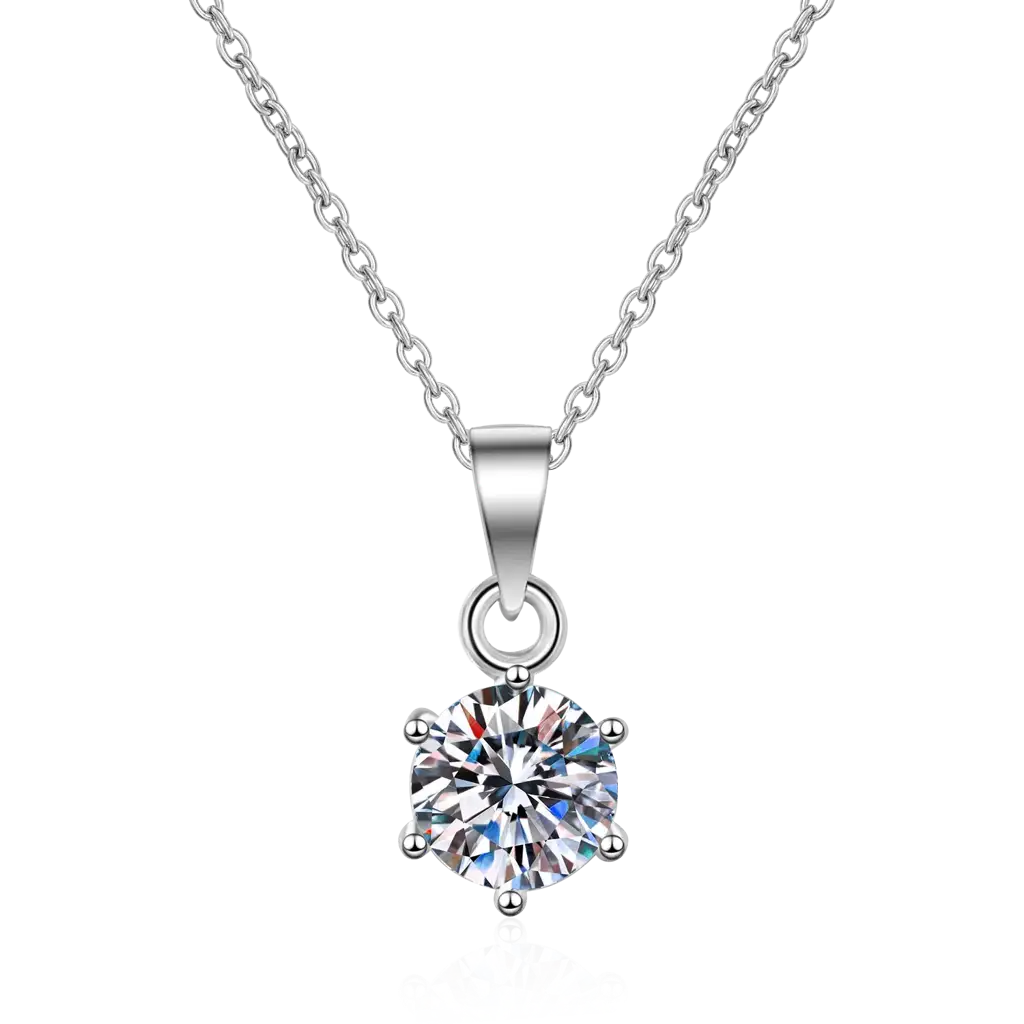 2 Ct Eternal Spark Sterling Silver Moissanite Pendant; Gra Certified; D Vvs1 : EternalSpark_2ct_MSN-011